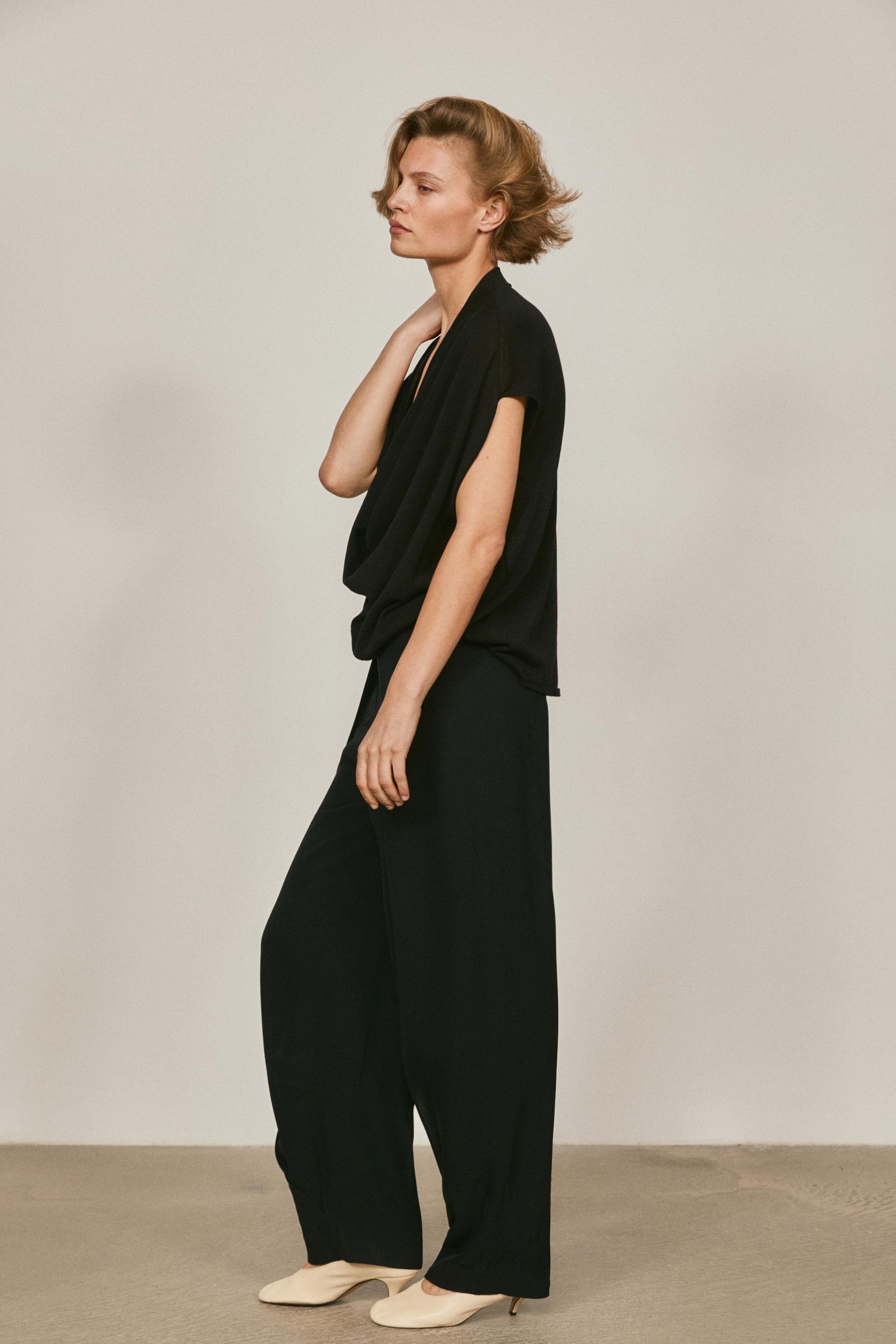 Silk blend top with cowl neckline - LIMITED EDITION